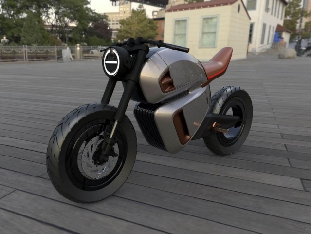Hlavní obrázek k článku: NAWA Racer koncept: beznábojový hybridní elektromotocykl