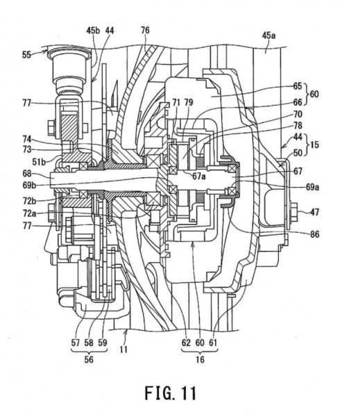Suzuki si nechala patentovat 2WD systém pohonu obou kol - 5 - 1 Suzuki Burgman 2WD patent6