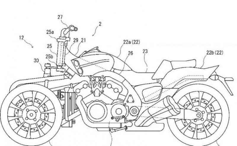 Yamaha si patentovala tříkolku V-Max - 0 - trikolka V-Max