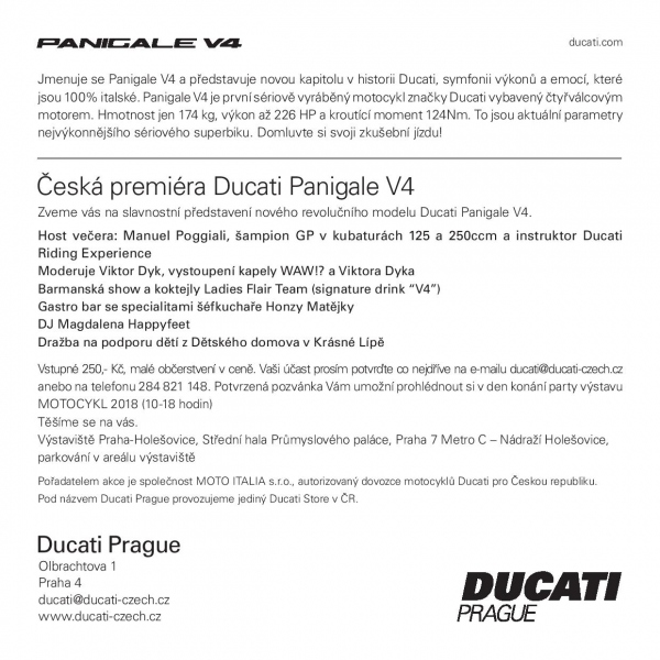 Ducati V4 Party 2018: česká premiéra Panigale V4 - 1 - 1 pozvanka Ducati V4 Party (2)