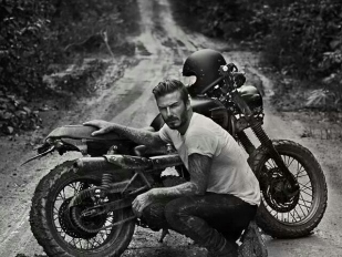 David Beckham a Triumph Bonneville